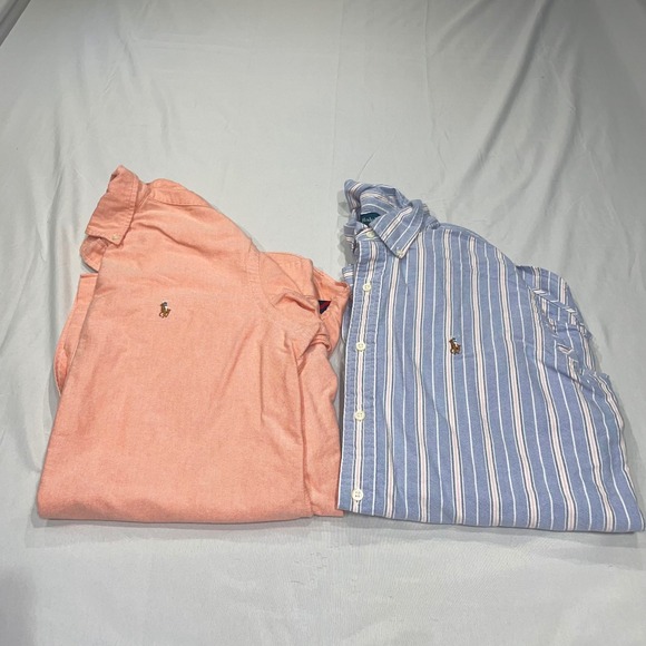Polo Ralph Lauren Other - Polo Ralph Lauren Mens Classic Fit Shirt Bundle Peach, Blue Long Sleeve Medium